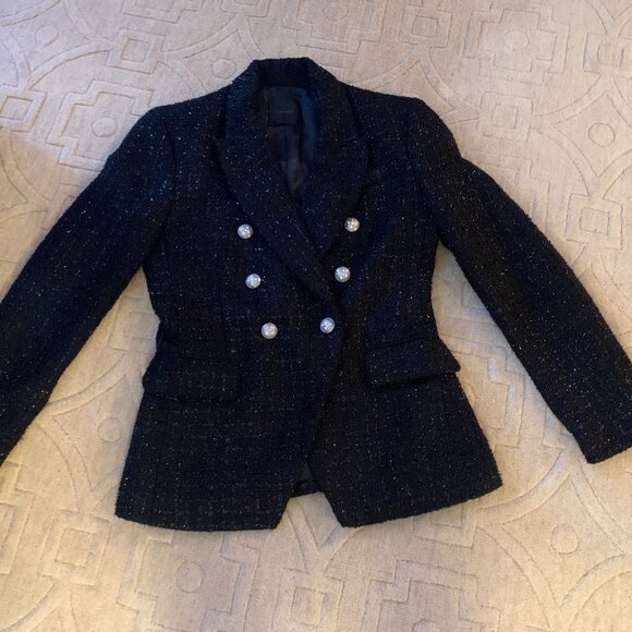 Dynamite Paloma Double Breast Blazer - Sparkling Black - Balmain Style - Picture 2 of 15